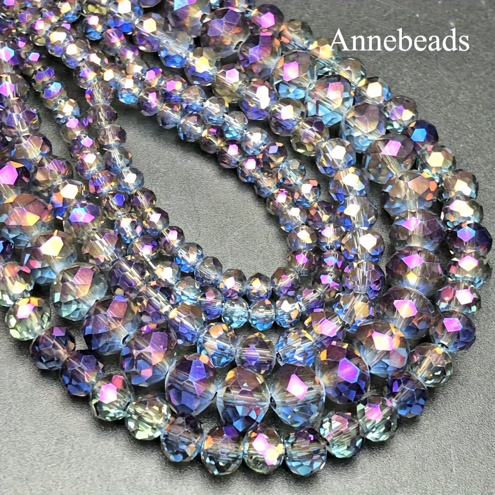 

Annebeads Artificial Crystal Beads, Ab Transparent Purple, Making Supplies For Bracelets, Earrings, Necklaces - Quality Style Loose Spacer Beads