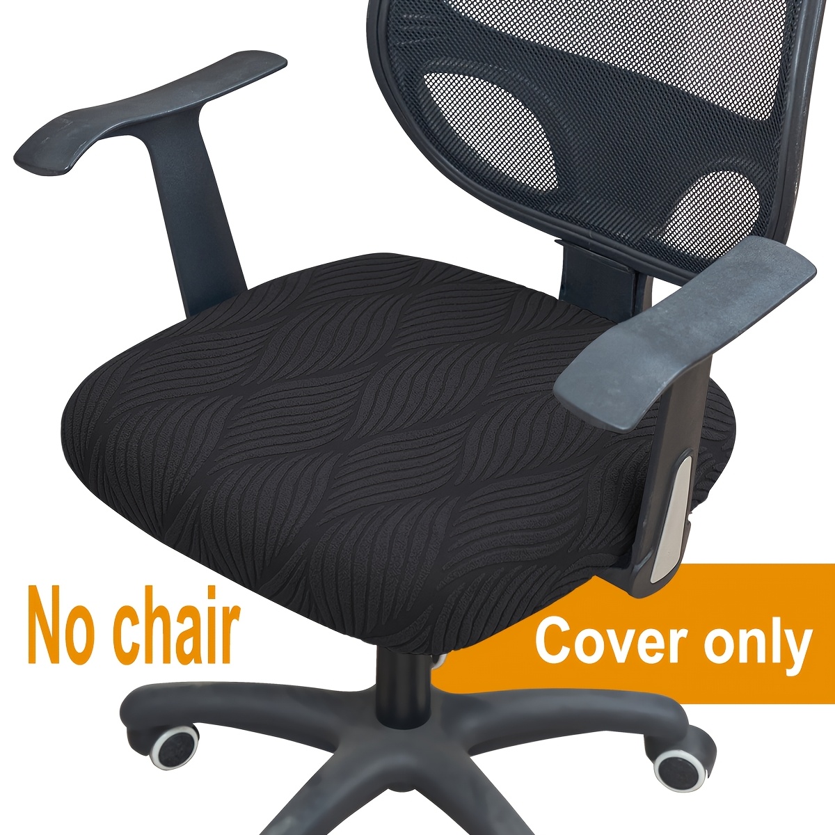 TEMU 1 Housse de chaise de bureau jacquard ondulée élastique pour maison ou hôtel