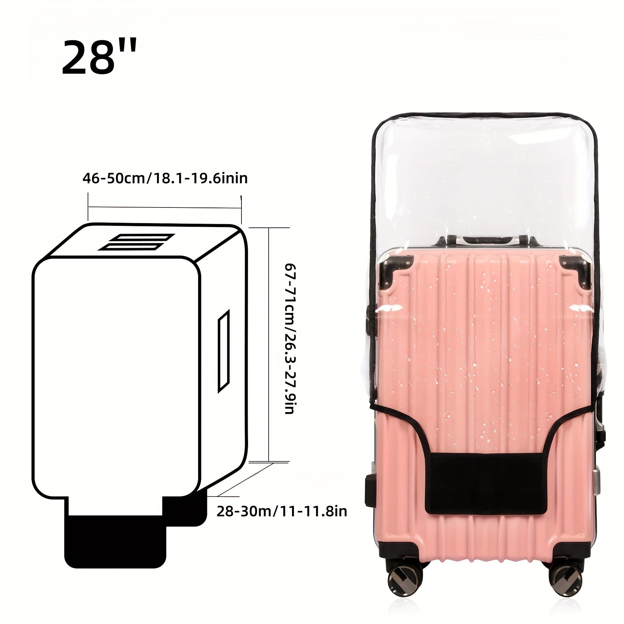 Luggage Cover Thickened Wear-resistant Transparent Waterproof Trolley Case Cover Travel Suitcase Cover