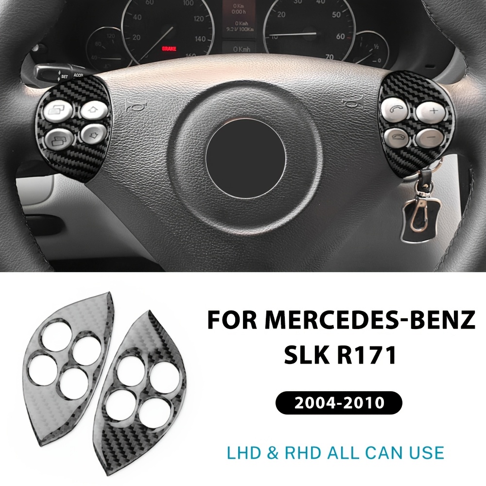 Image of Jupizeus Is Suitable For Slk The 2004-2010 Car Steering Wheel Buttons. Fiber Patch Anti Scratch Car Steering Wheel Decorative Accessories Are And Used On Sides