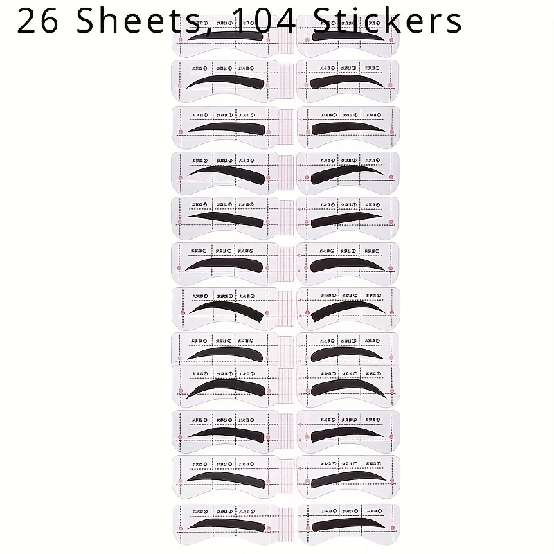 E-shop Augenbrauen Form Sticker Set 26 Blatt, 104 Sticker, Schnelles und einfaches Make-up Werkzeug zum Formen und Definieren von Augenbrauen