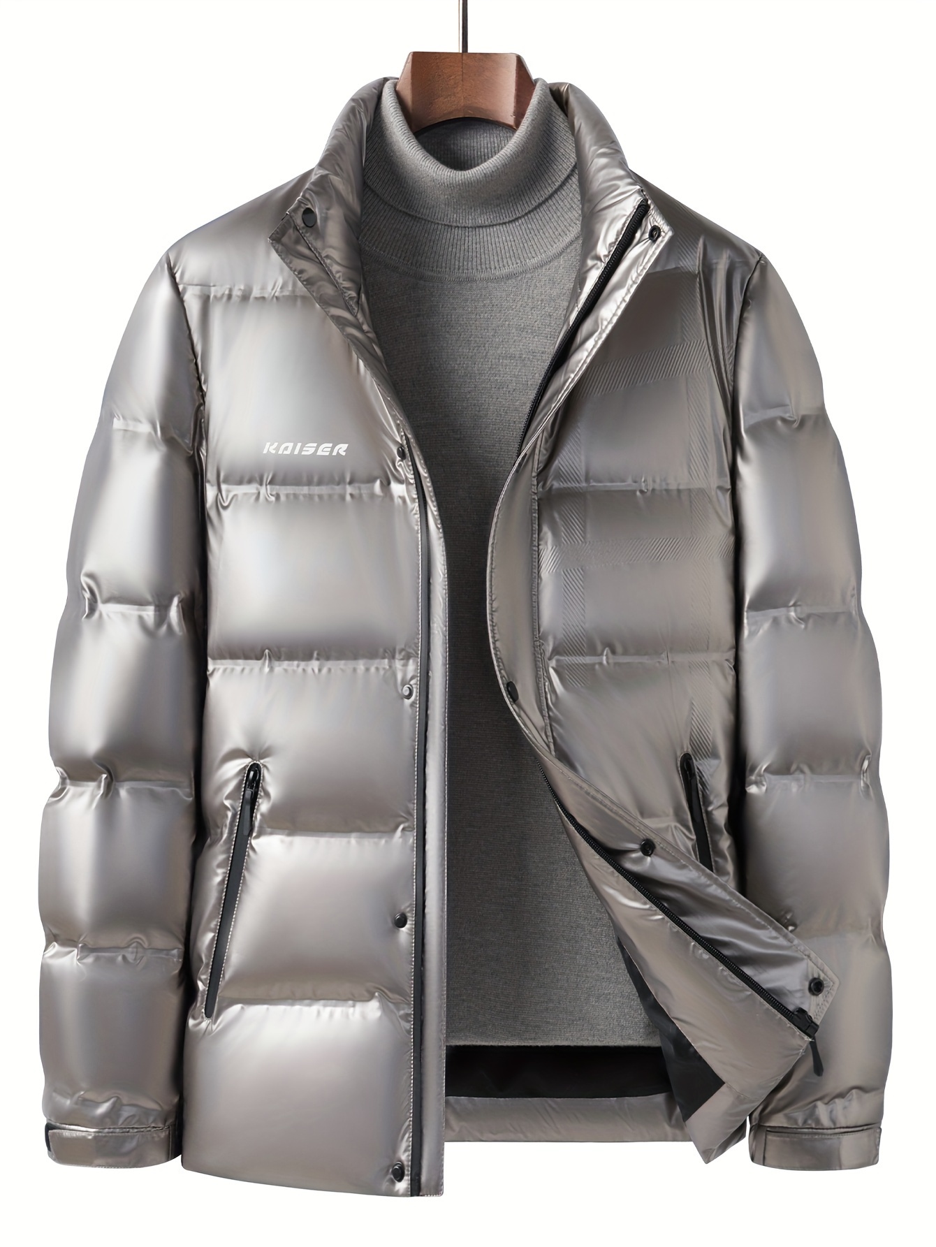 chaqueta relleno plumas hombre cuello Temu Peru