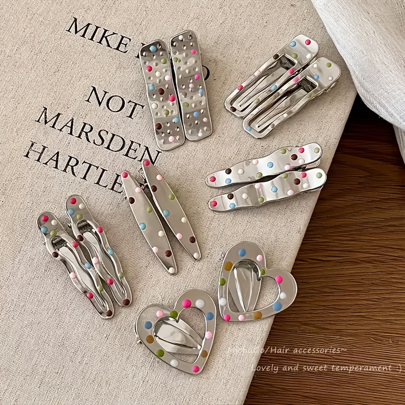 E-shop 14/7 Stück Ultra-Schimmernde Stern Haarspangen, Silberfarbene High-End Pony-Clips, Geeignet für Sommerfotografie