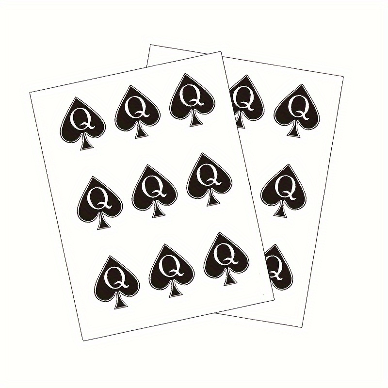 

Waterproof Temporary Q Of Spades Tattoo Stickers - Long-lasting, Easy To Remove Body Art For Men