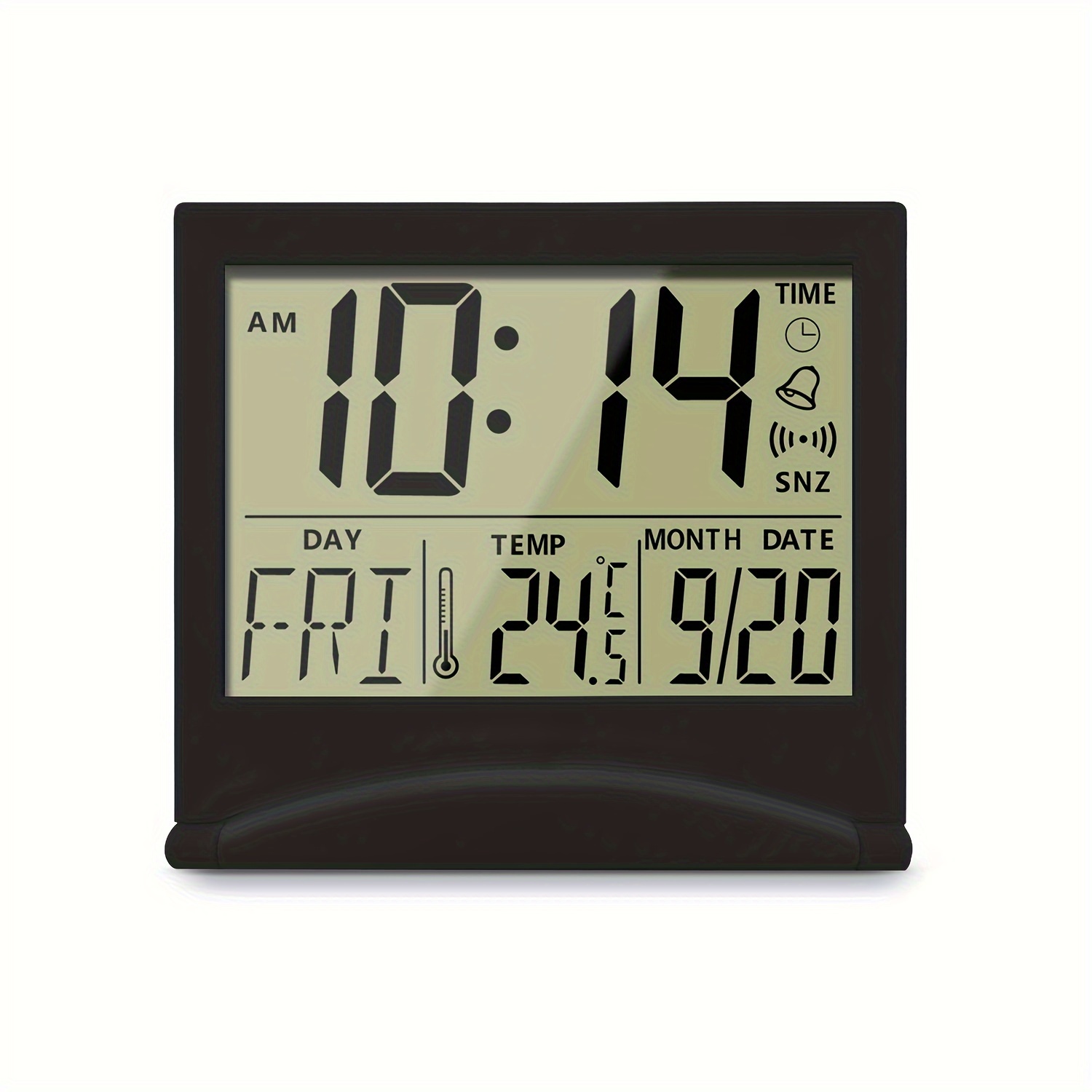 1pc Orologio Digitale Da Viaggio Pieghevole Con Grande Display Numerico -  Calendario Temperatura Timer Orologio LCD Con Modalità Snooze, Alimentato A  Batteria - Orologio Da Scrivania Compatto Per Tutte Le Età - Temu Italy