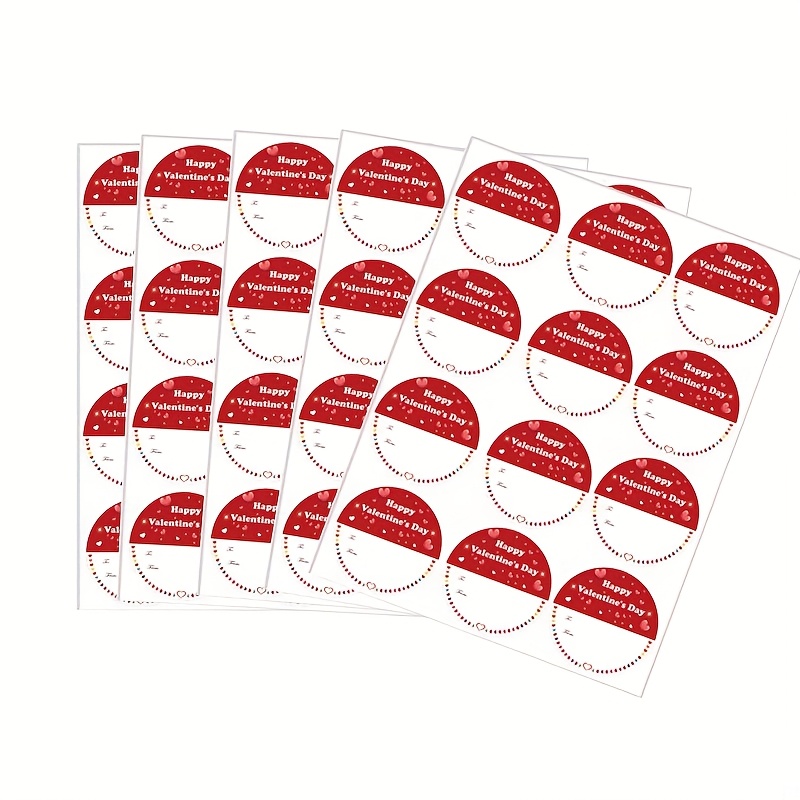 

60pcs/pack Valentine's Day Label Stickers Round Message Labels Envelope Sealing Stickers Gift Decoration Stickers