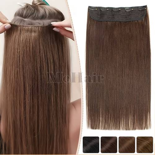 womens real human hair extensions natural black 1b 1 style 5 clips suitable for short to long hair volume hairstyle no or sewing required clip in system