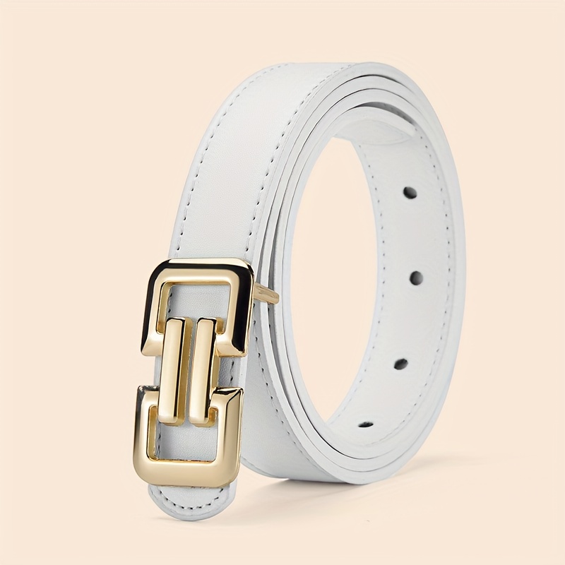 Women's Letter Buckle Business Casual Belt, 2.4cm Wide, Combines Formal Business Style with a Casual and Relaxed Design. It Pairs Well with Jeans, Skirts, Dresses, and Other Bottoms and Skirts. Available in 6 Colors to Suit Different Outfits, It Is