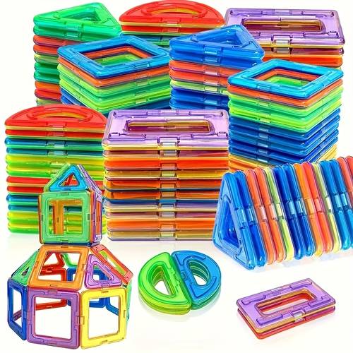 58pcs magnet toys childrens magnetic building blocks childrens design building toys building blocks learning educational toys back to birthday new year gift halloween christmas for winter