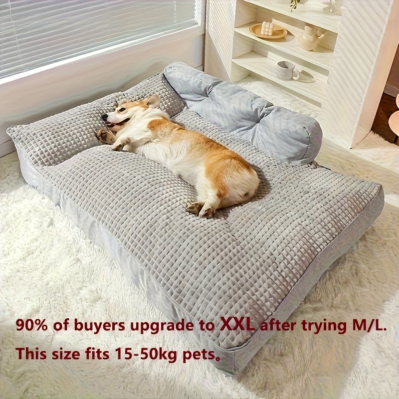 suitable for 24 dog breeds extra large dog bed universal support for medium and large dogs luxury pet sofa with removable washable bottom high density soft filling suitable for dogs from 15 to 110 23 lbs   use Product details 1