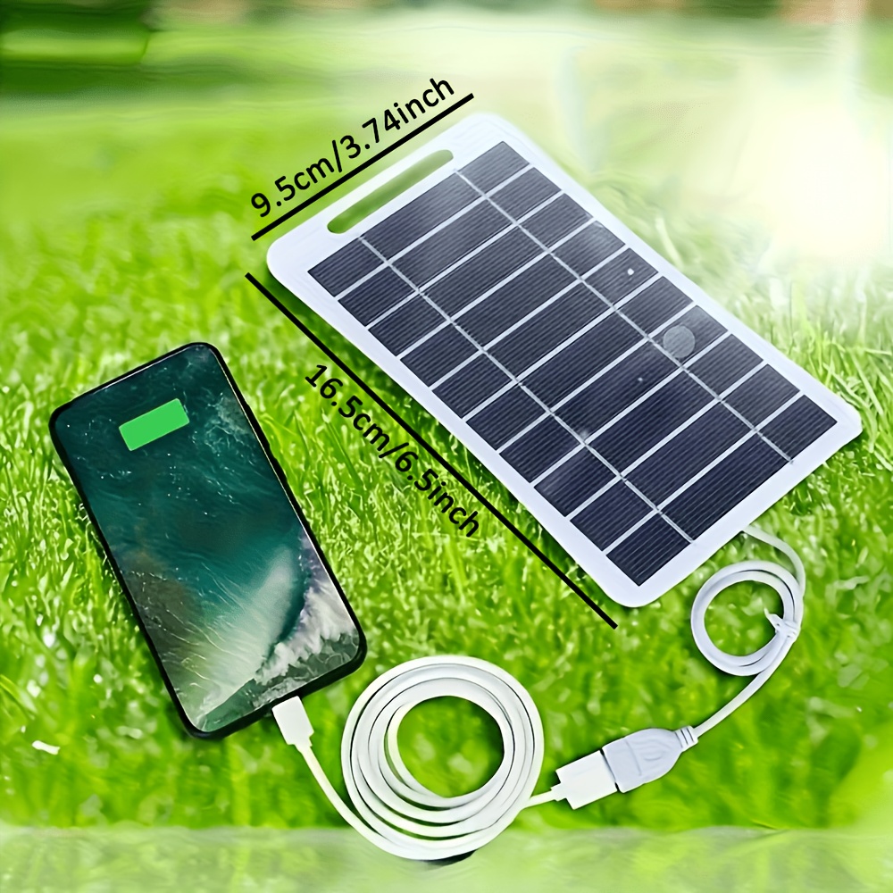 Temu – TEMU Slim Portable Solar Charging Panel With Usb Fast Charging, Compatible With Mobile Phones, Power Banks, Flashlights, Fans, And Cameras. Perfect