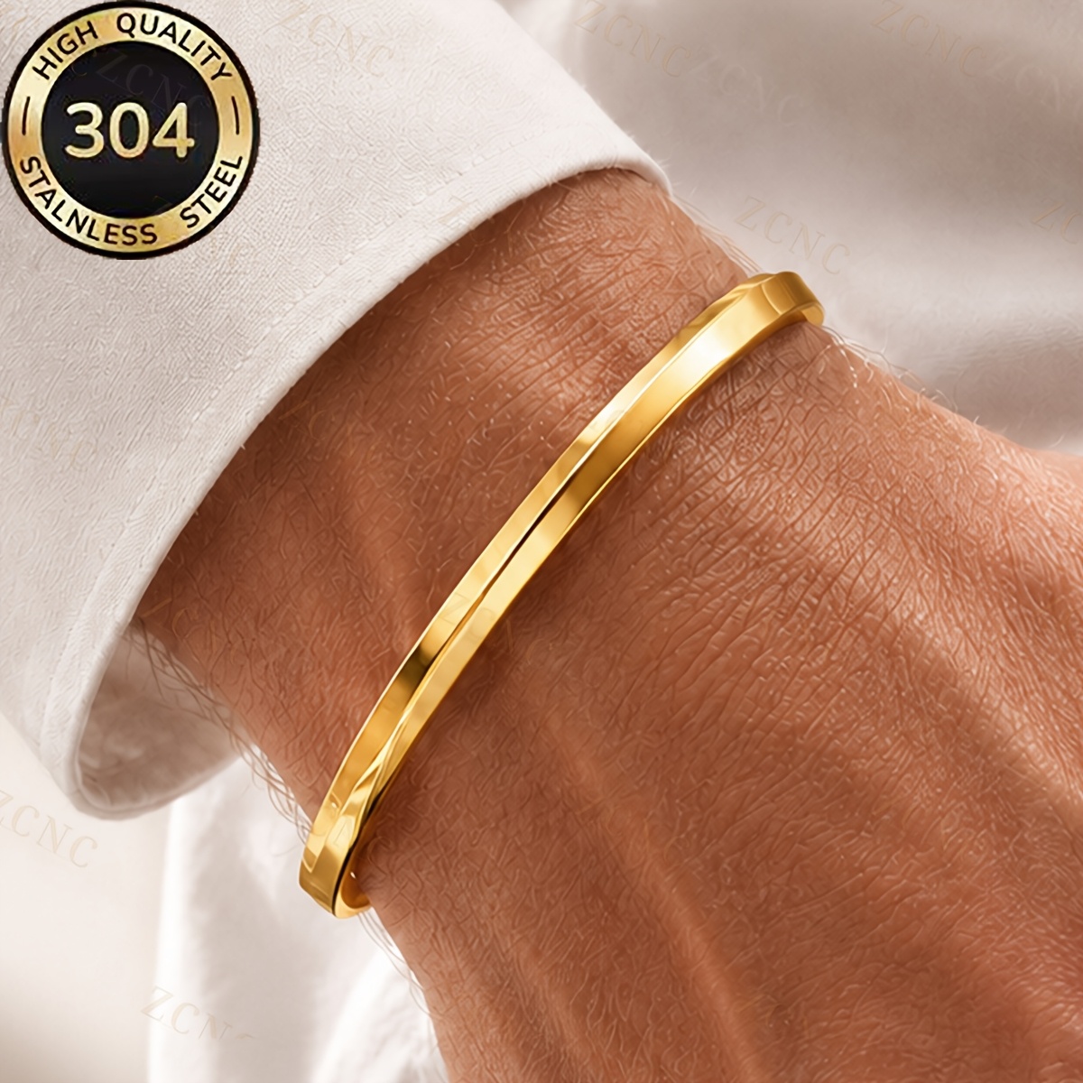 Men's Minimalist Stainless Steel Cufflink Bracelet