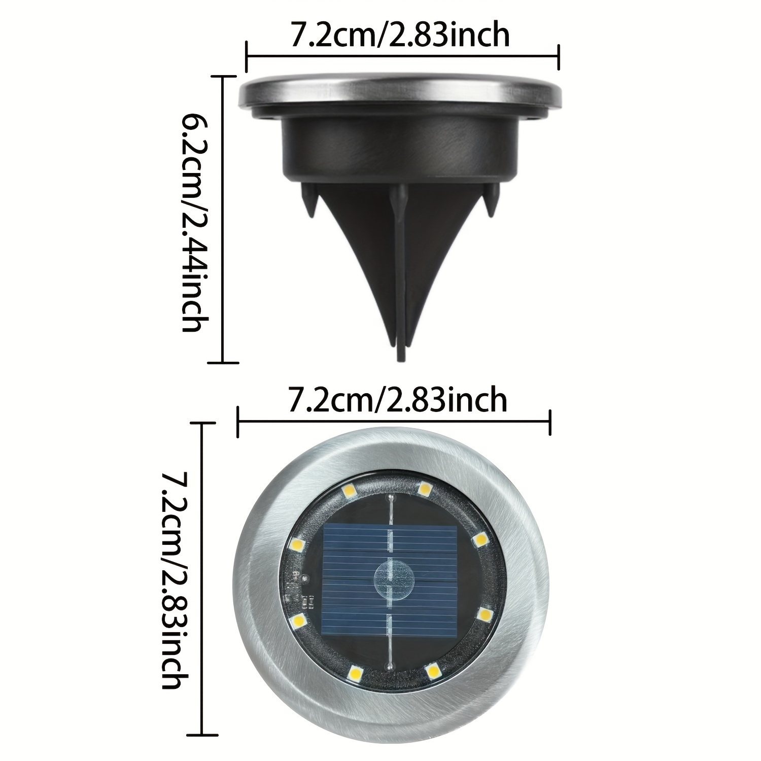 8pcs Solar Stainless Steel Pathway Lights, Automatic On/Off Solar Ground Inserted Lights, Warm/White, for Garden, Patio, Deck, Lawn, Driveway, Steps, And Walkways, Pathway Lights, Garden Lighting, Driveway Lighting, Fashionable Design