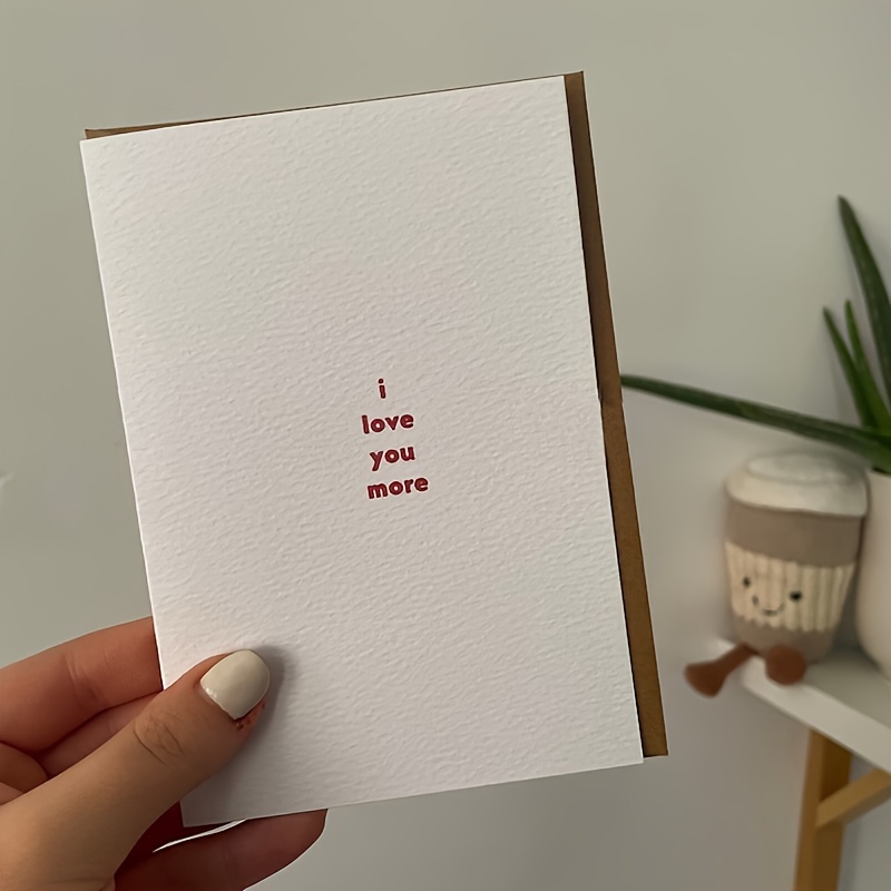 

1pc, I Love You More Greeting Card, Birthday Card, Boyfriend, Girlfriend, Partner, Husband, Wife, Minimalist, Small Business Supplies, Thank You Cards, Birthday Gift, Cards, Unusual Items, Gift Cards