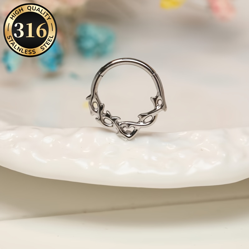 1pc 316l Stainless Steel Septum Ring 16g Women's Branch Vine Shape Nose Ring Cartilage Earrings Tragus Helix Conch Piercing Jewelry