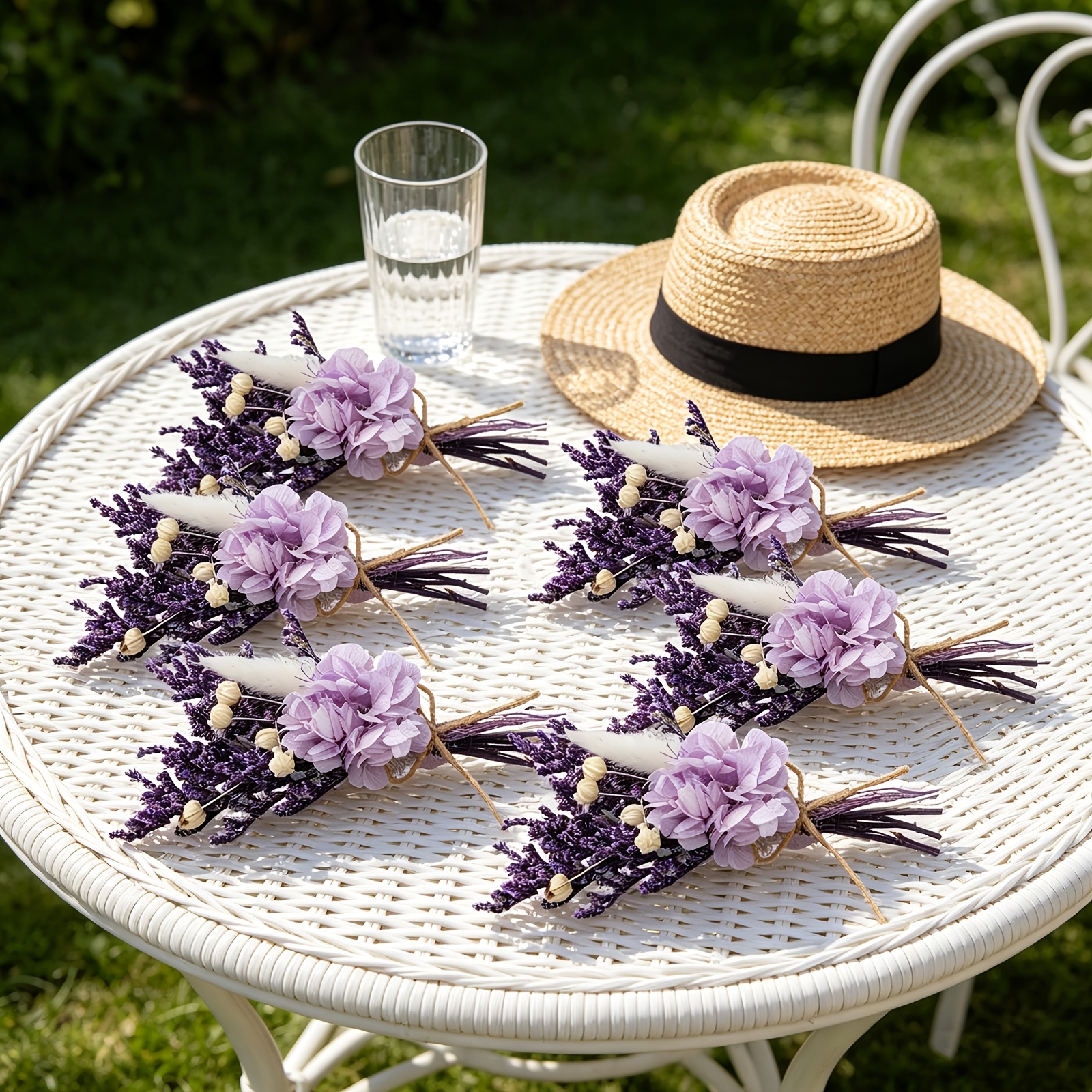 6pcs Mini Flowers Bouquet Bridesmaid Boutonnieres Wedding Decor Valentine's Day Materials
