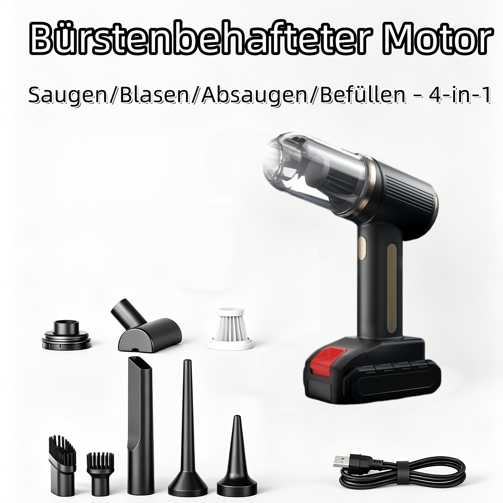 Image of Portable Small Car Vacuum Cleaner, Lightweight Body With Intelligent Noise Reduction, Wireless Handheld Car Interior And Desktop Crevice Cleaning Machine