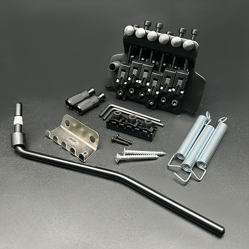 1 Set Electric Guitar Tremolo Bridge Double Locking System Double Swing Bridge, Black/Silvery/Golden