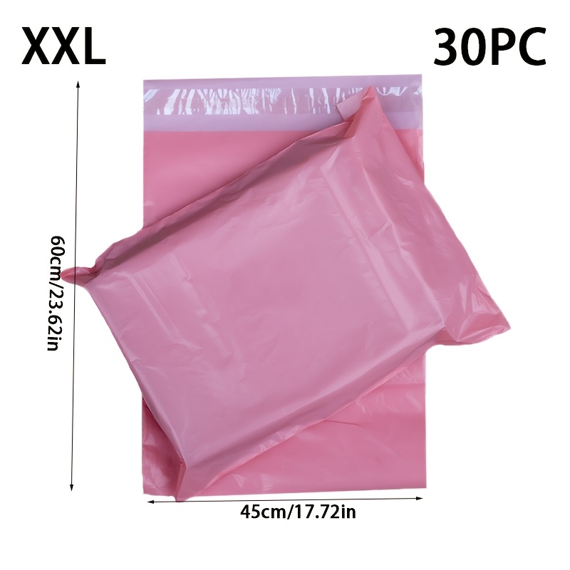 TEMU 30 Pink Shipping Bags, Courier Bags - , Self-sealing, Edges, Oversized Suitable For Large Items, Clothing Packaging Bags, Commercial Courier