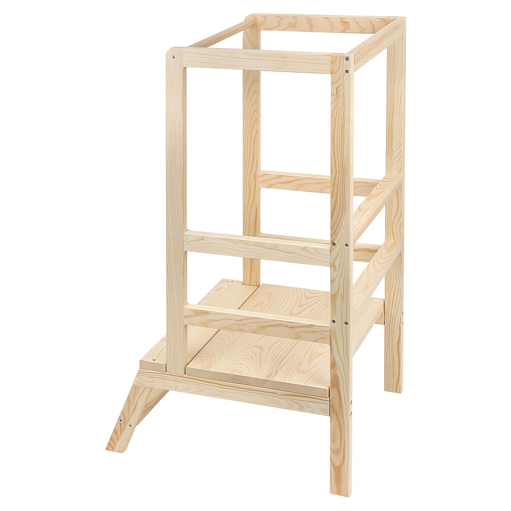 90cm Tall Solid Wood Step Stool, Supports 150kg, Ideal For Library And Home Use, Features A 52x39cm Base, Versatile Storage Step Ladder For Everyday Chores