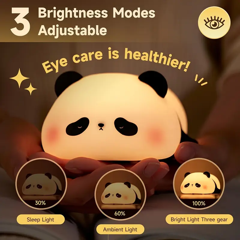 led cute lying bear night light adorable panda lamp desktop decoration     usb rechargeable   with a usb data cable perfect and fun for parties and easter gifts Product details 2