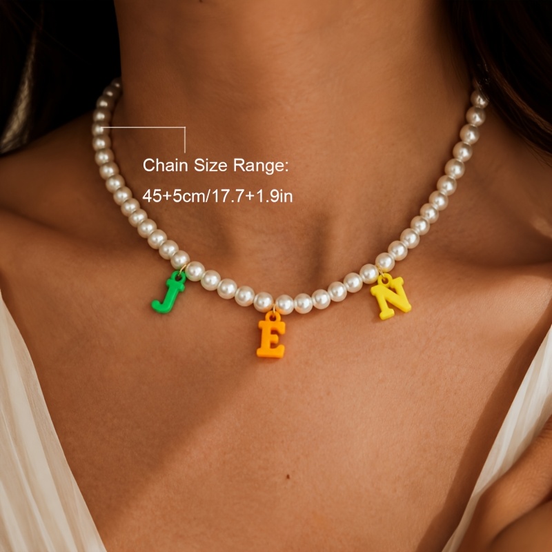 Personalized DIY Letter Necklace with Colorful Dopamine Beads