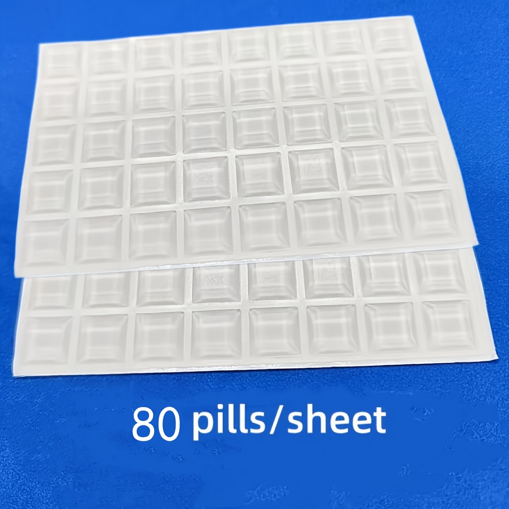 Image of 80pcs Transparent Adhesive Furniture Pads - Noise Reduction And Anti-collision Cushioning Blocks, Suitable For Glass, Keyboards, Computers. Strong Adhesive, High , No Power Required