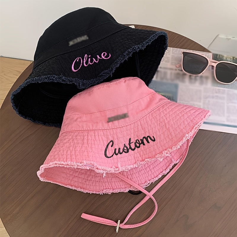 Custom Embroidered Fisherman Hat with Adjustable Drawstring