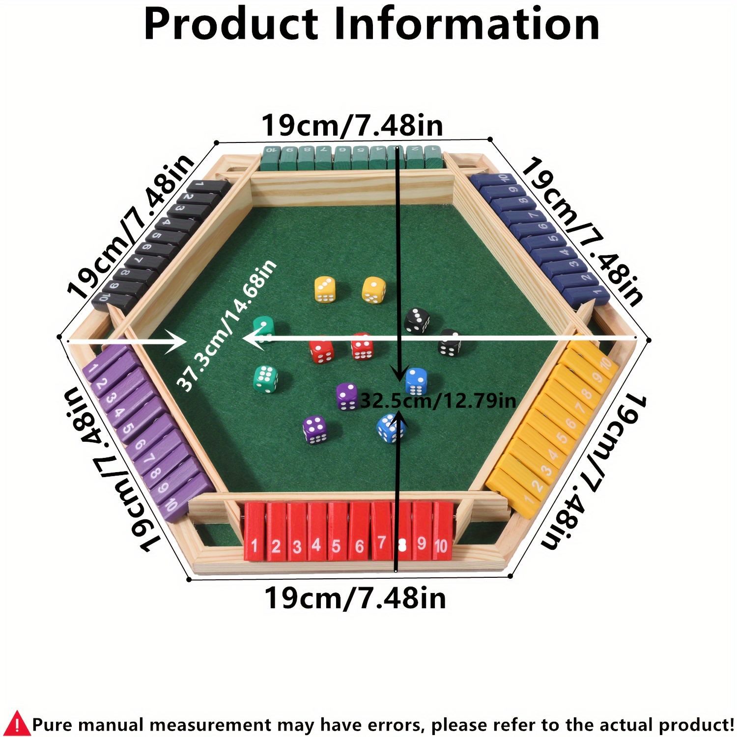 Jogo de Dados NeslGenc em Caixa de Madeira, Pessoas, Jogo de Tabuleiro de Mesa Aprimorado, Vem com 12 Dados, Versão de Viagem Adequada para Festas de Entretenimento em Família, Bares, Presentes de Ação de Graças/Natal/Ano Novo, Forma e Cor dos Detalhes Aleatórios