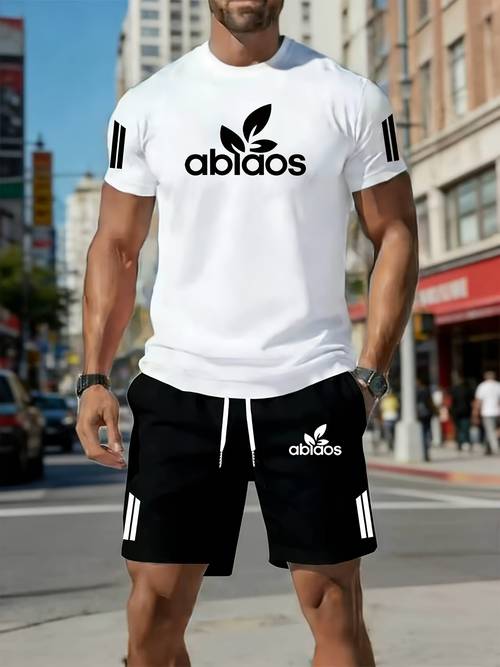 light luxury texture short sleeve set for men new summer commuter outfit