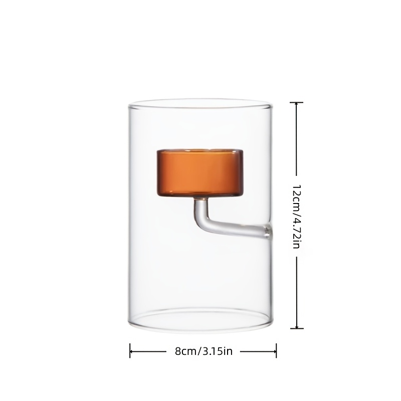 TEMU 1pc 1-hole Transparent Glass Candle Holder Suitable For Mini Tea Light Candles, High Borosilicate Heat-resistant Glass Wax, Minimalist Nordic