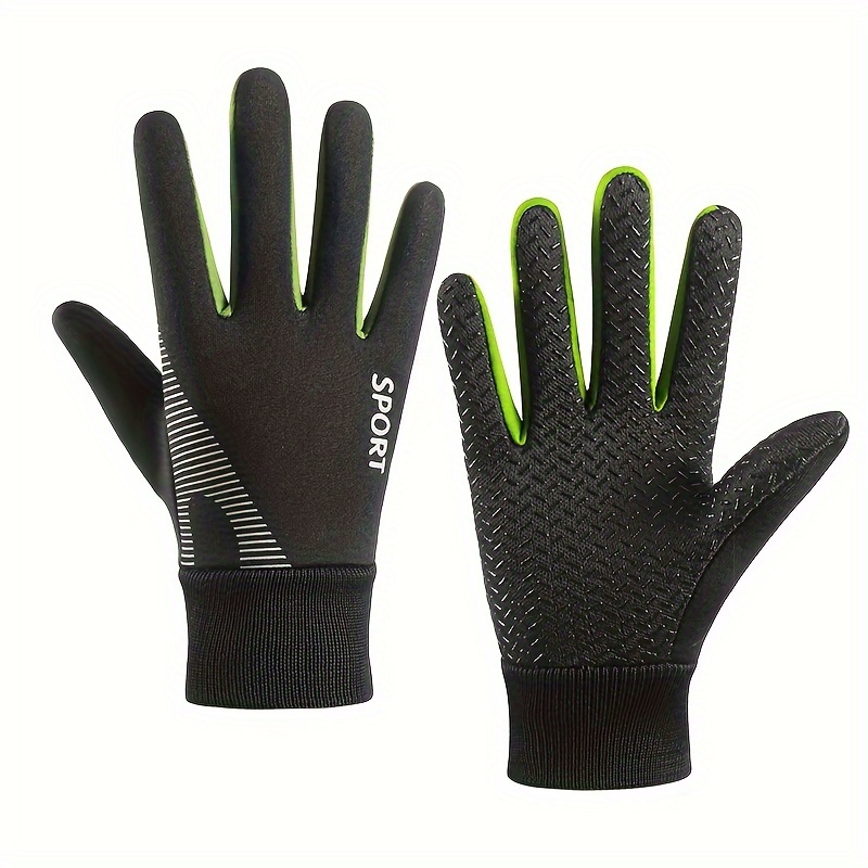 1pc Winter Snowy Youngsters' Gloves - Warm Fleece-Lined, Thickened Design for Boys & Girls, Five-Finger Use with Ribbed Cuff & Cut-Out Handles, Perfect for Skiing, Cycling & Outdoor Play (Mixed Colors), Youngsters Winter Gloves, Sleek Youngsters'S Gear