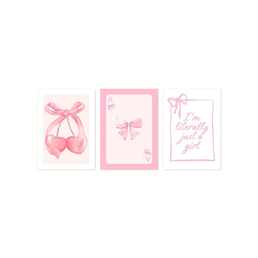 TEMU 2D, juego de 3 piezas, de pintura de acuarela de carta de as con rosas, de pared estético sin , pósters de moda para dormitorio universitario,