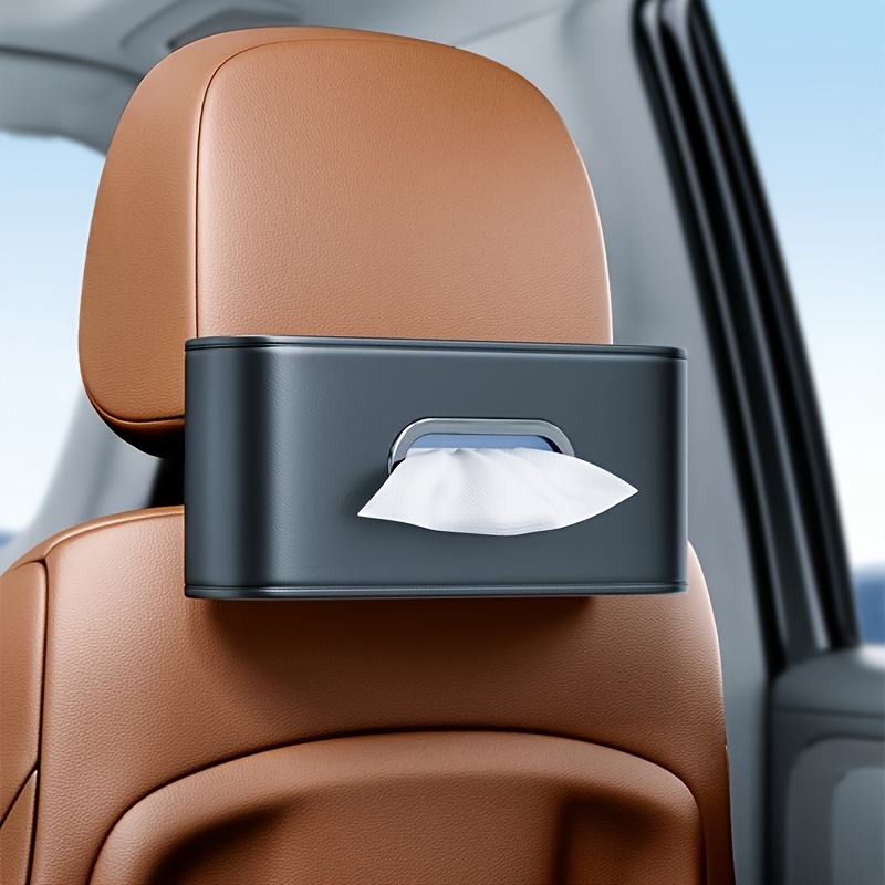 TEMU 1pc Accessoire de voiture Boîte à mouchoirs de bord Accoudoir Boîte de rangement Arrière de siège Boîte à mouchoirs Multi-tailles Disponible