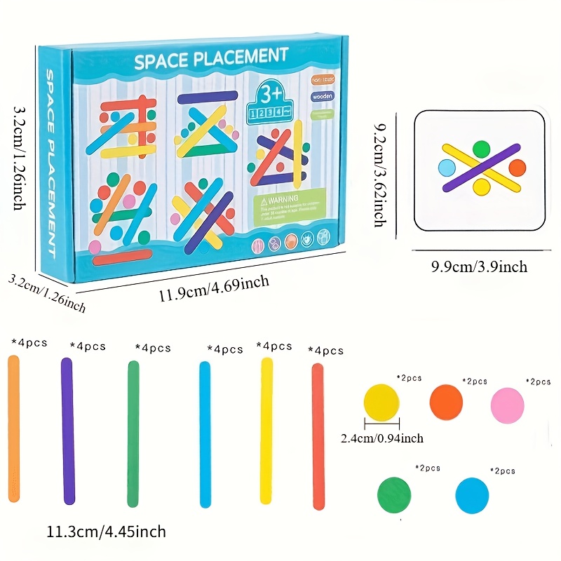 Kids Rainbow Stick Puzzle Toys, Educational Matching Game