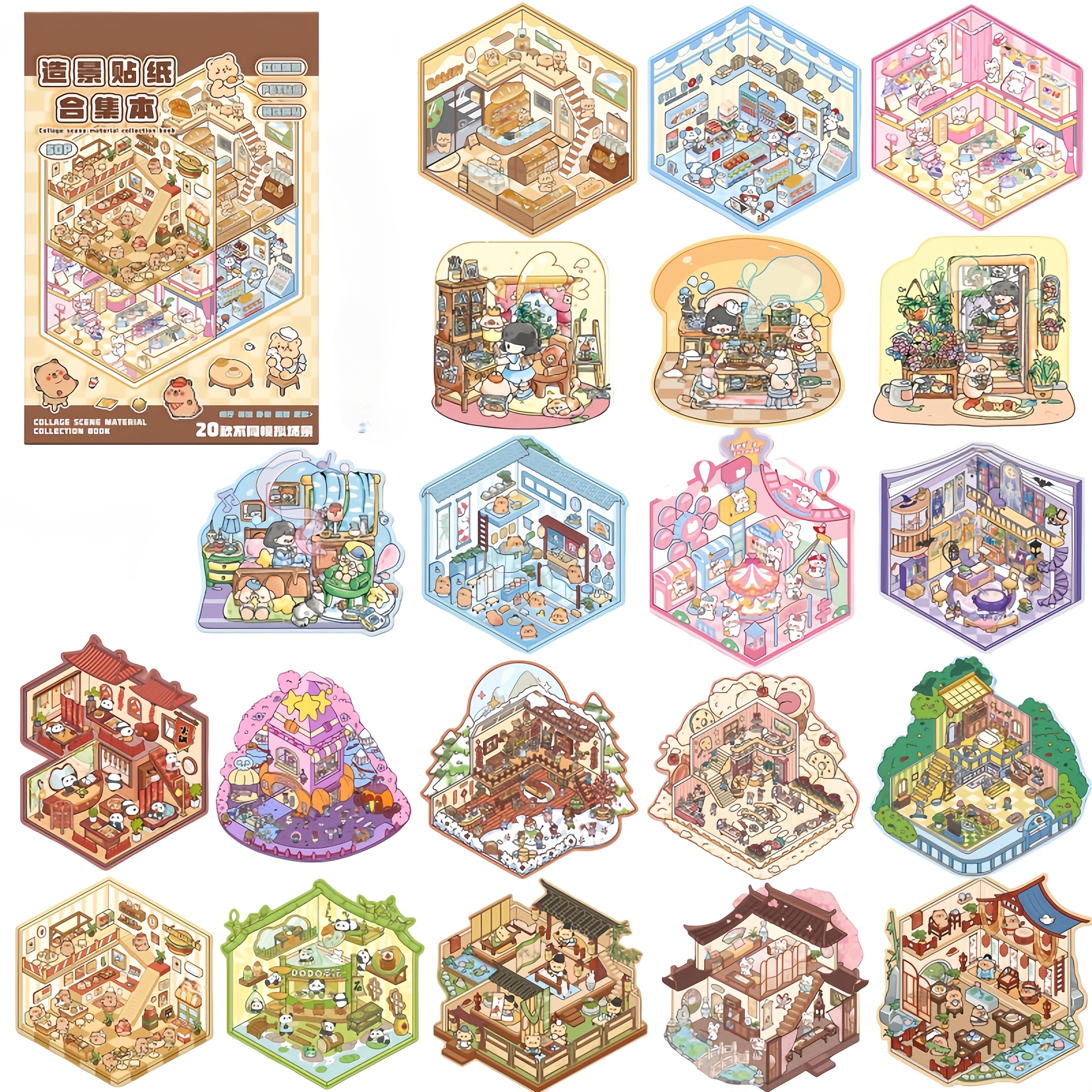Sticker Scene TIYIMIYUXU 20 3D Set,Scene Stickers Therapy For Adults ...