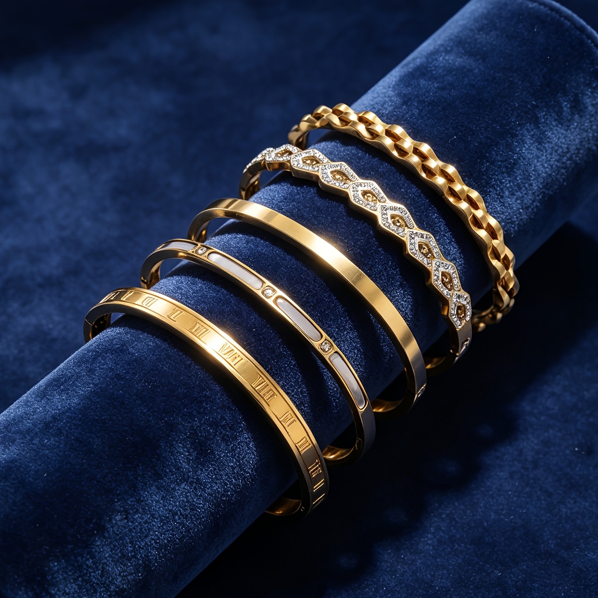 Stainless Steel Roman Numeral Bracelet, Hypoallergenic & Waterproof