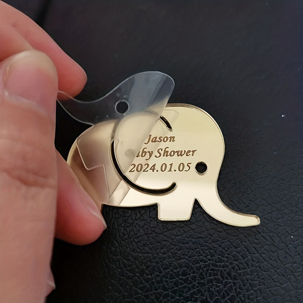 TEMU 10 Regali Personalizzati per Feste a Tema Elefante - e Numero Personalizzati in Elegante Scrittura , con Design a Intagliato e Acrilica a Forma