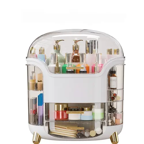 large capacity makeup organiser countertop makeup organiser waterproof dustproof skincare organiser bedroom bathroom multi style vanity organiser