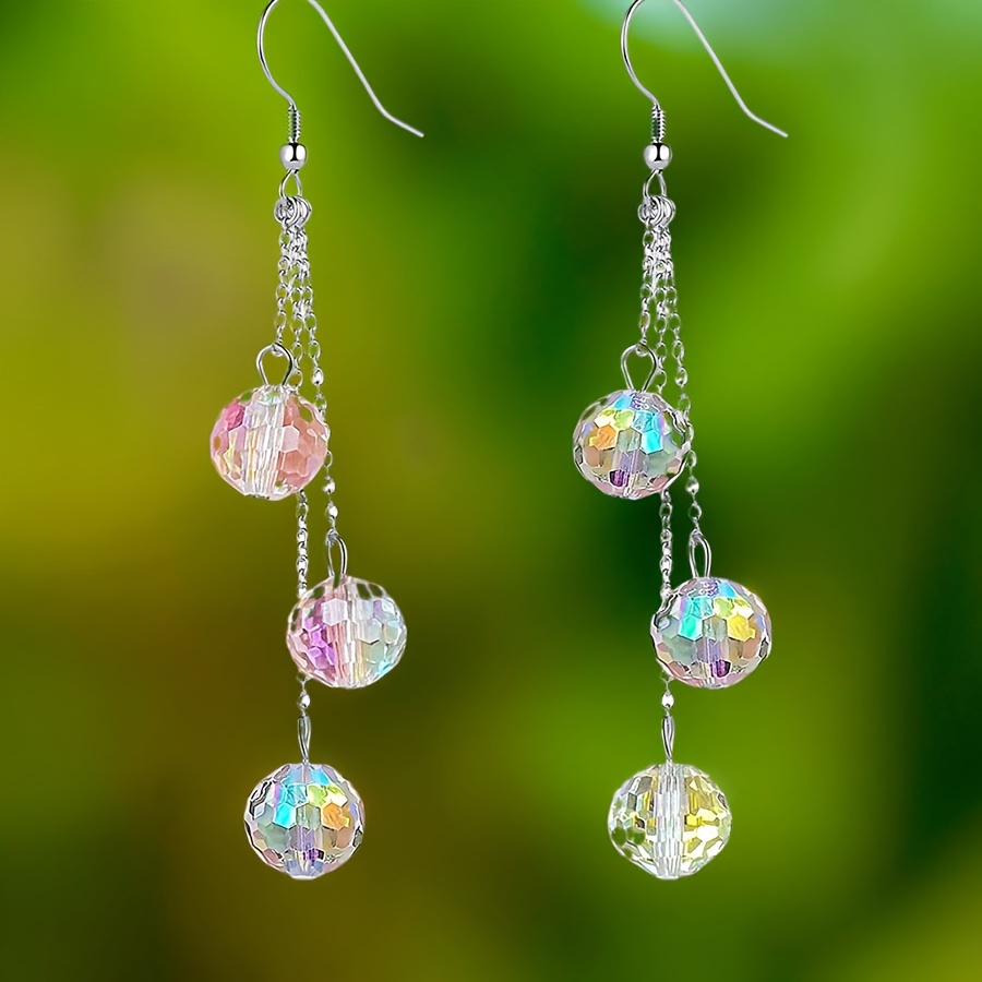 E-shop 1 Paar Disco-Stil Damen Ohrringe Mini-Kugel Ohrringe Spiegelkugel Ohrringe Konzert Ohrringe Kleidung Hemd Zubehör
