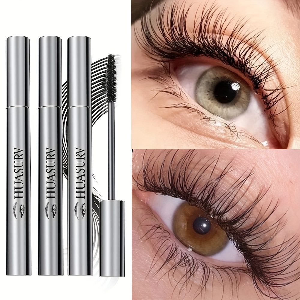 Image of [holiday Gifts][ideal Gift][gift For Girls][3pcs]huasurv Grass Badan Mascara And Thicken Mascara, Lengthen, Waterproof And Long-, Not Easy To Smudge And Not Easy To