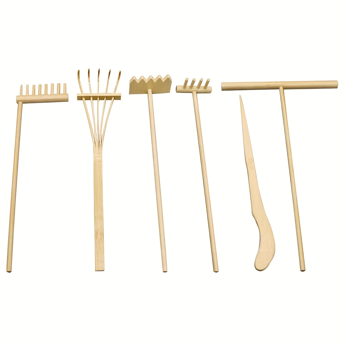 

12/7/6/4pcs Sand Rakes Bamboo Rake Tools For , Desktop Sandbox Set, Japanese Desktop Sandbox Accessories, Garden Rakes.