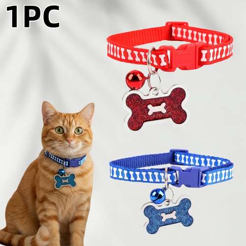 Personalized Cat Collar With Bell And Engraved Name Tag – Adjustable Leather