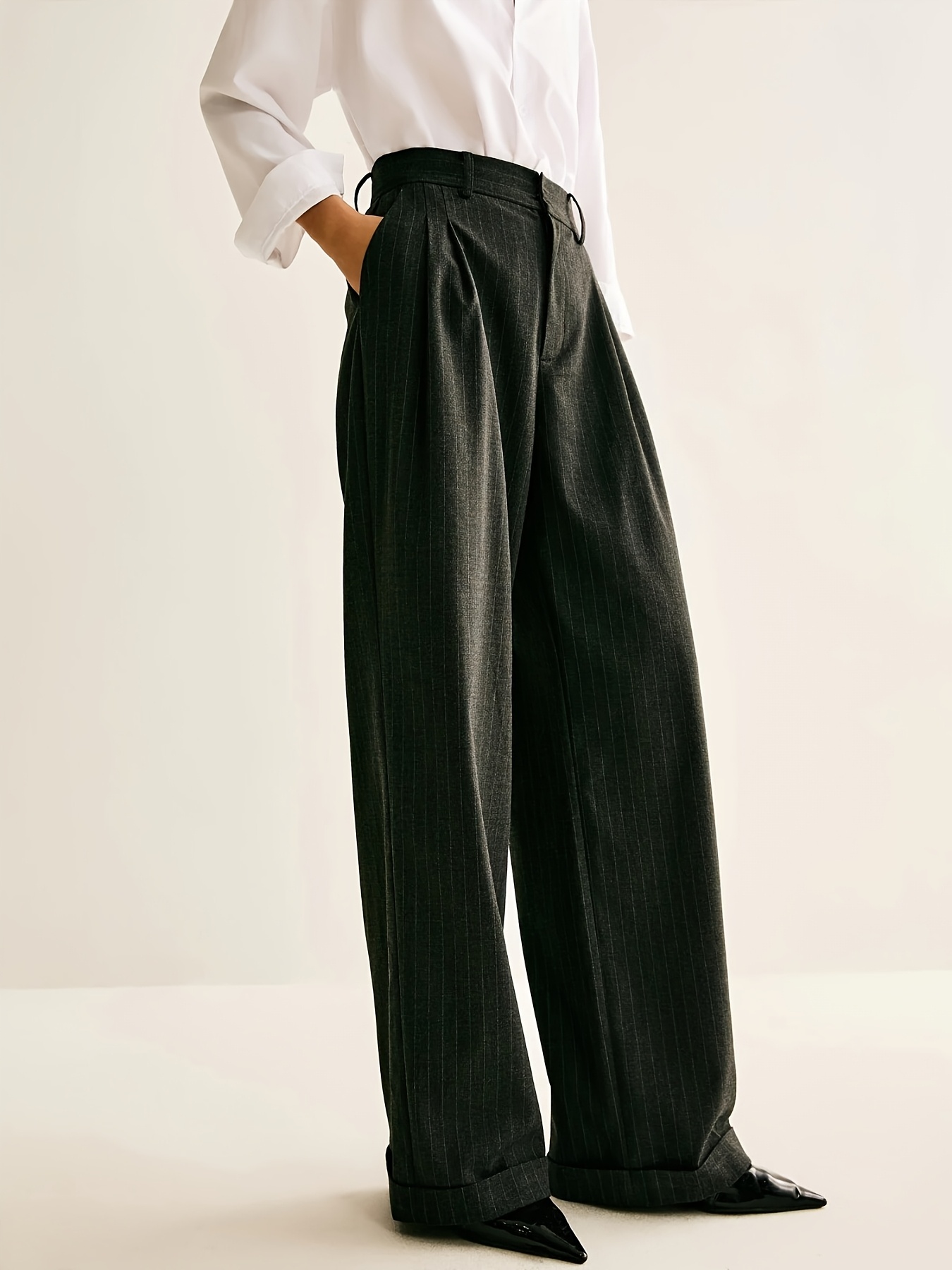 black and striped pants sold on Temu United States