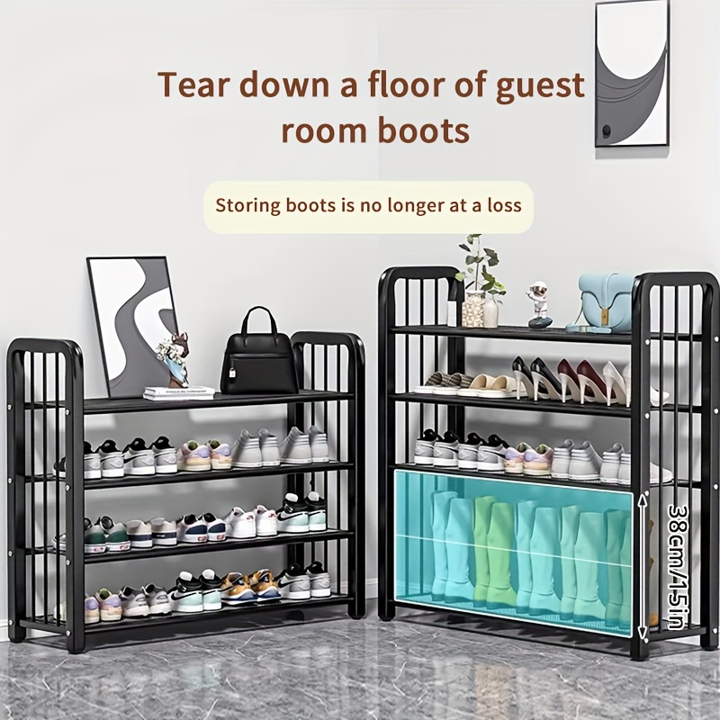 

12 Pair Capacity Metal Shoe Rack: Suitable For , Corridors, Bedrooms, Bathrooms, Offices, And Living Rooms