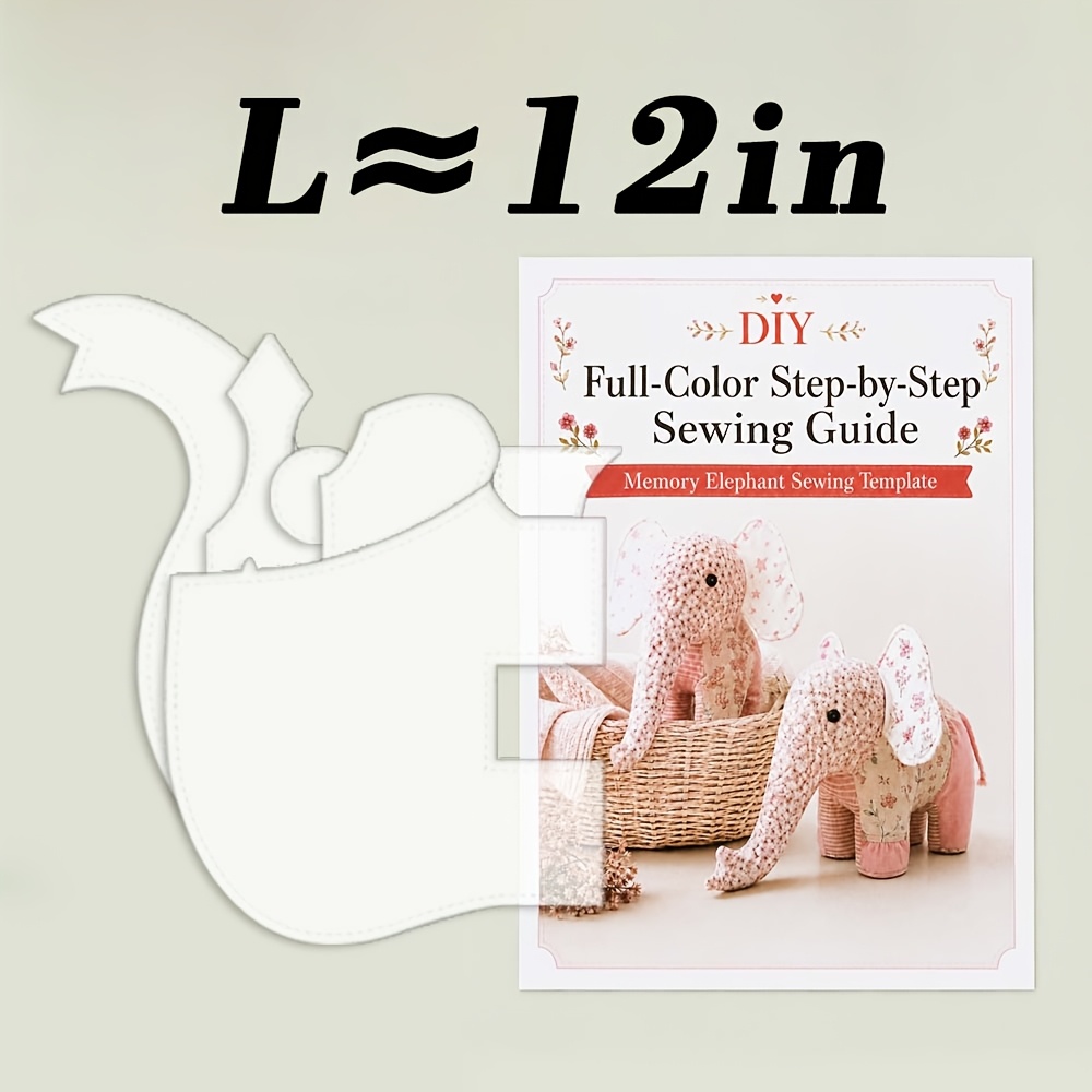 TEMU 6pcs Memory Elephant Sewing Templates, Washable And Reusable Stuffed Animal Patterns For Fabric Plush Making, Handmade Keepsake Gift Craft For