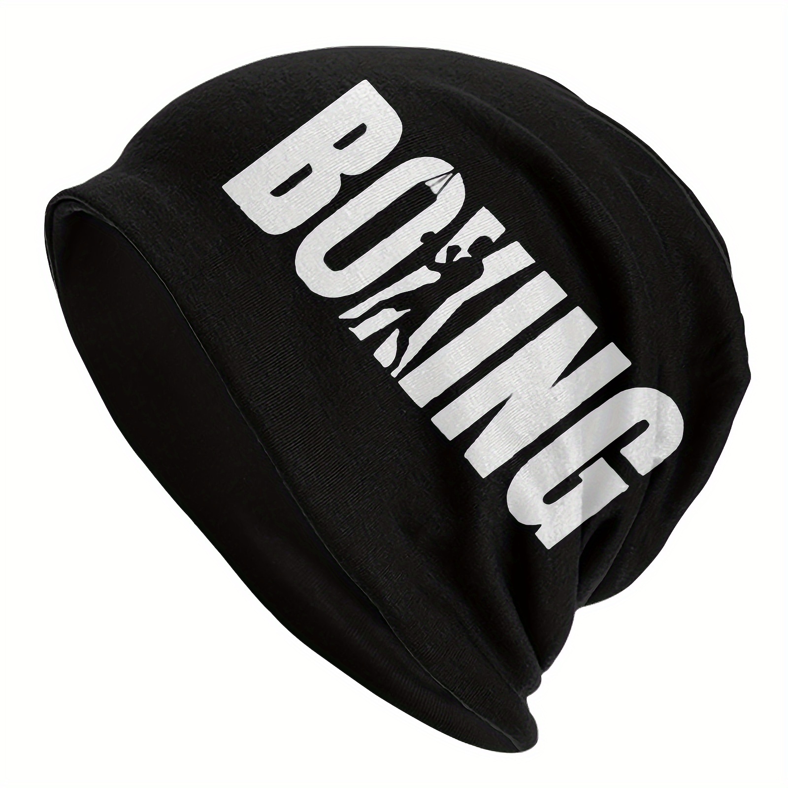 

Punk Gothic Rock Creative Boxing Pattern Beanie Hat, Soft Thin Style Summer Bonnet Hat For Sports, Hippie Y2k Retro Black, Ideal Choice For Gifts