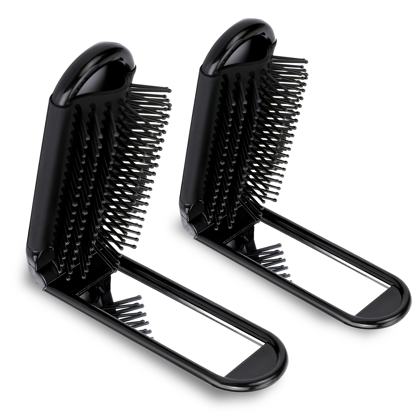 TEMU 2 pezzi Spazzole da viaggio per capelli con specchio e da massaggio, strumenti di styling compatti e pieghevoli, adatti a