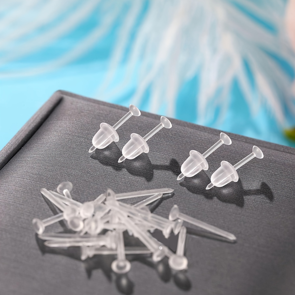 200 400pcs plastic earrings clear earrings clear earrings Temu