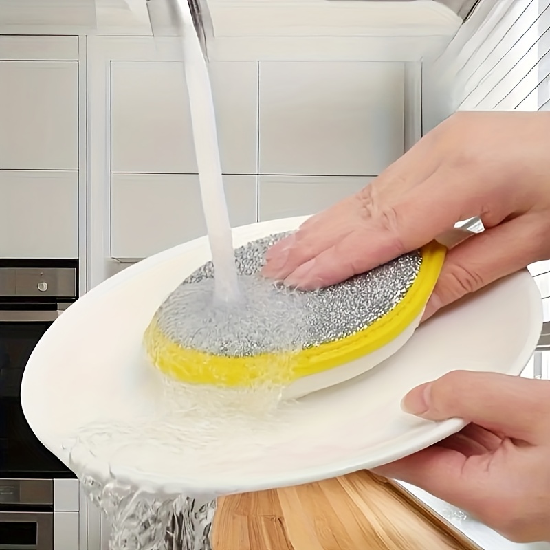 1 Pack Heavy-Duty Natural Sea Sponge Dishwashing Sponges - Double-Sided with Honeycomb Design & Black Scrubbing Surface, Yellow & White Color-Coded for Non-Stick Cookware, Pots, Pans, Glass, Dishes - Grease & Stubborn Stain Remover, Durable & Safe for Sensitive Surfaces, Dishwasher Safe,1 Suitable for Bathroom, Outdoor, and Kitchen Use, Deep Cleaning & Oil Stain Removal, Textured for Tough Grime, Ideal for Exhaust Fans and Tableware, Kitchen Cleaning Sponges,